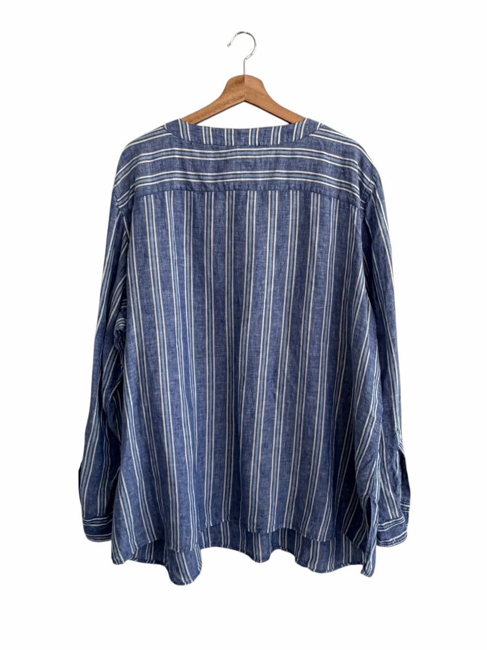 Lauren Ralph Lauren Oversized Striped Linen Tunic Top Sz 3X Coastal Breathable - Picture 4 of 10